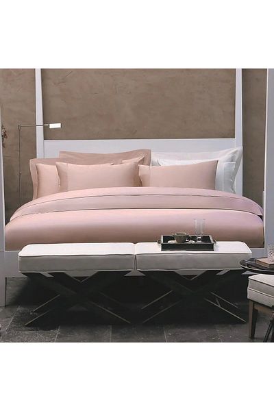 Valeron. Premium double bed linen set, Valeron, 7 pieces, Luna, 100% Egyptian cotton, pastel pink