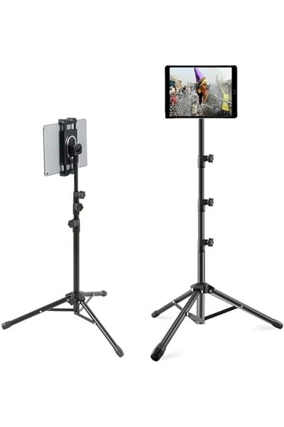 Shopi NEW Tripod Stand Tablet Holder: Adjustable Height Tripod Stand Foldable Phone Holder Phone Tripod St