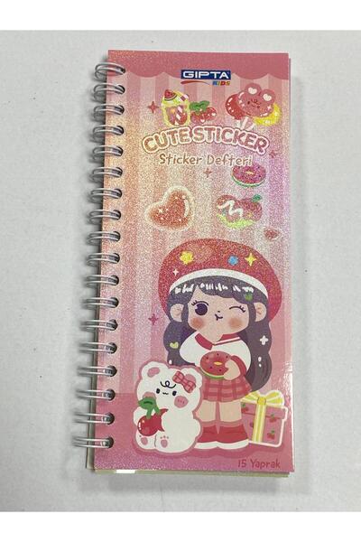 Gıpta Sticker - Cute Sticker Notebook 7.3X6.2 cm 15 Yp. 1Pcs 8470