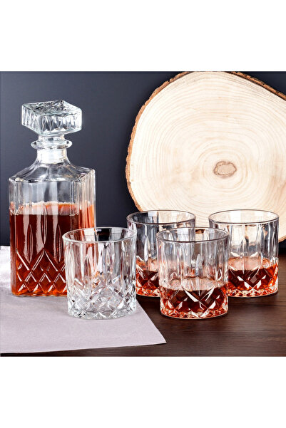 shumee Decantor și pahare pentru whisky, cristal, 900 ml + 4 x 300 ml, 5 buc.