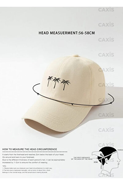 caxis Palm Printed Hat Adjustable Velcro Gabardine Cap