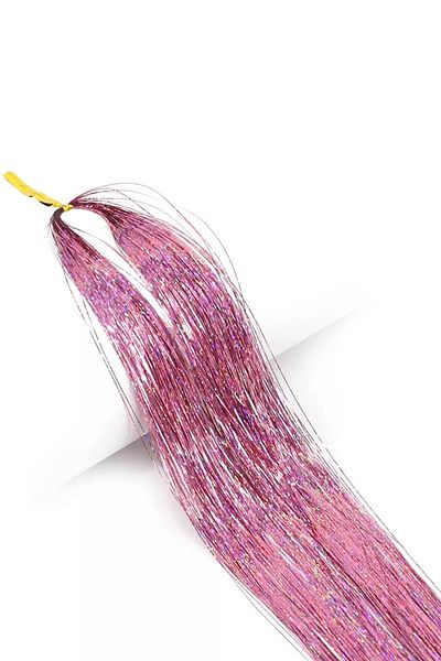 Mutenaura Side Hairpiece-Silvery- Hair Tinsel Shiny Hair (50 cm)