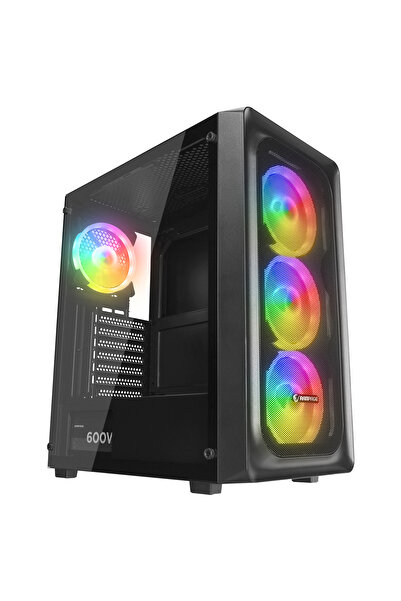 Rampage ARMOR V2 600W 80 Plus Bronze Temper Camlı 4x12cm RGB Fan Gaming Oyunc...