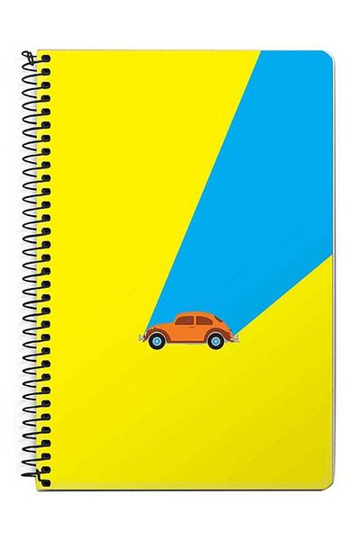 Stylizedd Retro Bug Yellow A5 Spiral Notebook