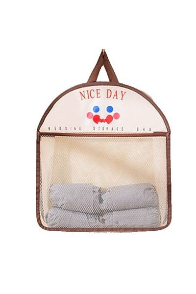 GABIANO Storage Bag, Drawstring Type, Hangable, Multifunctional, Mesh, 40 x 10 x 44 cm, Brown