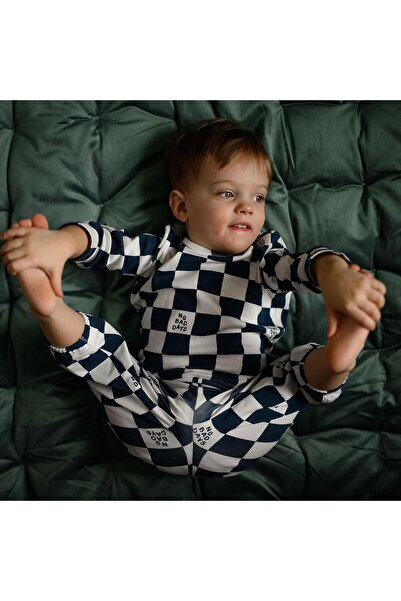 Antebies Lacivert No Bad Days Uzun Kollu Tshirt Pantolon Se