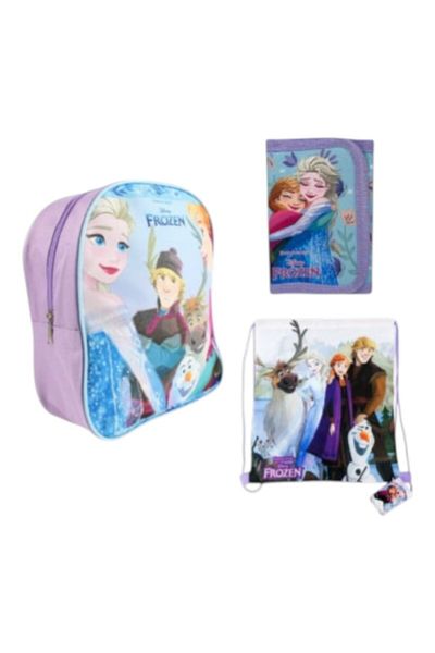Frozen Backpack set, 26x22x10 cm, sports bag and wallet, multicolor,