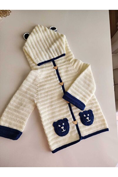 örgü سترة مارسيلا للأطفال بغطاء للرأس