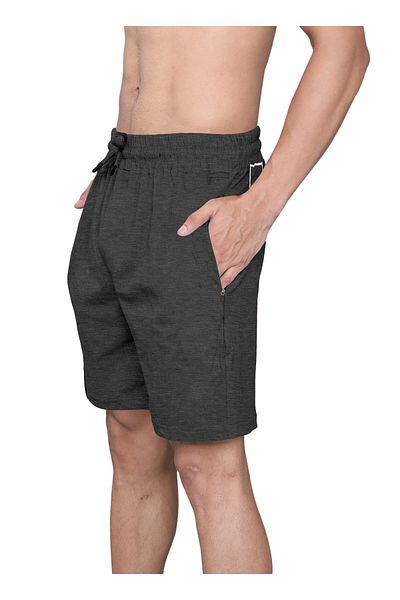 LAUREN SMITH Athletic Men’s Shorts 100%Cotton Comfortable Workout, Elastic Waist & Zipper Pockets-