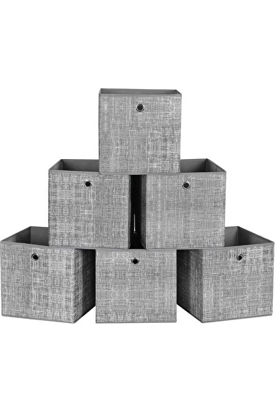 Hype Store Storage Box, Set of 6, Organizing Bins with Handles Made of Non-Wo...