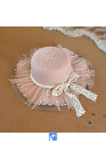 Kardelen Butik Denizli Düz Lüx Hasır Kız Çocuk Şapkası ( 3-7 Yaş )