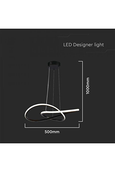 V-TAC LED Chandelier 8012-VT, 20W, 2540lm, warm light, IP20, black,