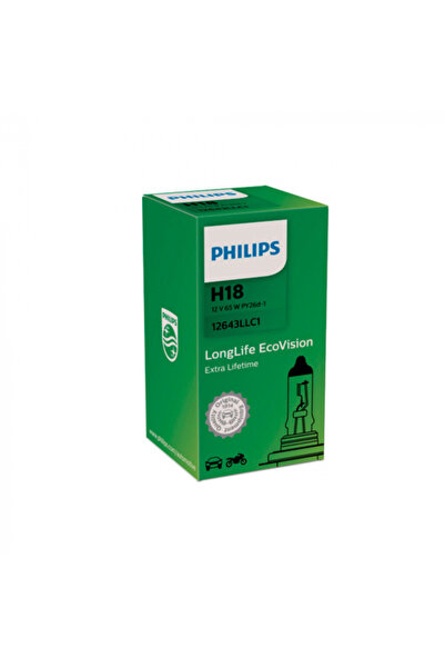 Philips Bec Far H18 65W 12V Ecovision cu durată lungă de viață (Cutie)