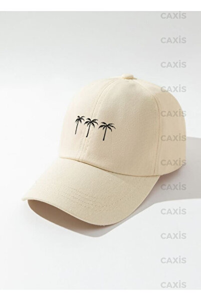 caxis Palm Printed Hat Adjustable Velcro Gabardine Cap