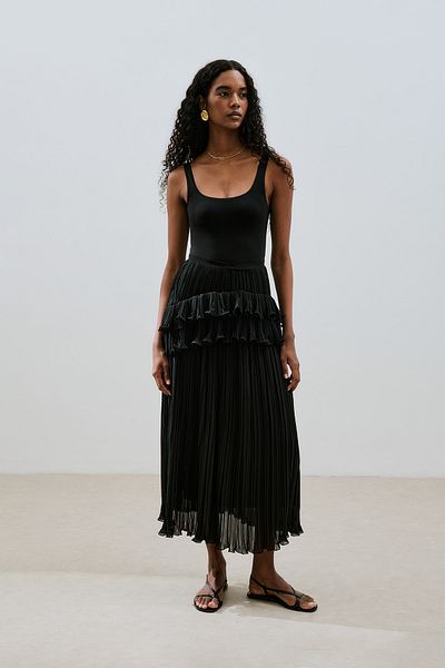 Manuka Mi̇la Pi̇celi̇ Fold Skirt Black