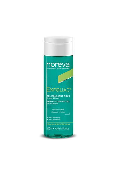 Noreva Gel spumant exfoliac delicat pentru ten predispus la acnee, 200 ml