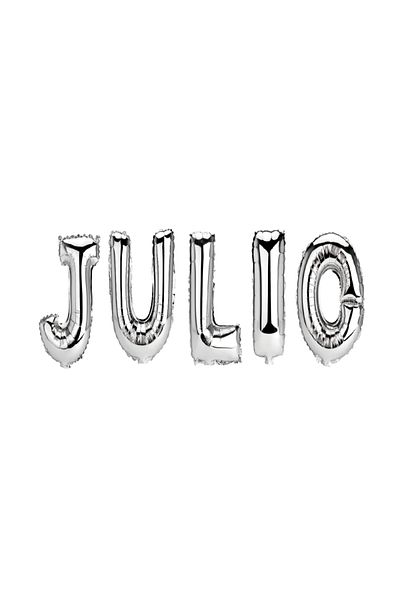 SDX Market Julio Name Balloon Set, Silver, 40 cm