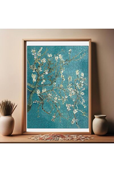 Genel Markalar Pinecone - Ahşap Puzzle Yetişkinler için - Van Gogh Badem Ağacı Benzersiz Parçalı Puzzle - 450 Pa...