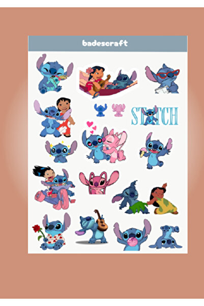 badescraft Stitch Sticker- Stiç Sticker- Etiket- Çıkartma - Lilo ve Stitch Se...