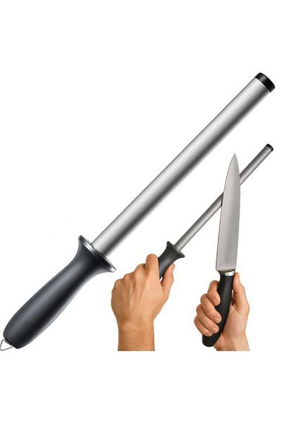 zola Knife sharpener, diamond-coated, file, length 30 cm, hanger, stainless steel and PP plastic, gray