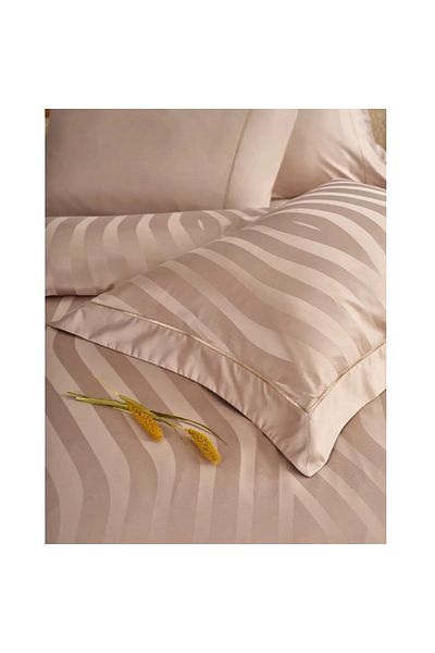 Valeron. Premium double bed linen set, Valeron, 7 pieces, Agata, 100% Egyptian cotton, beige