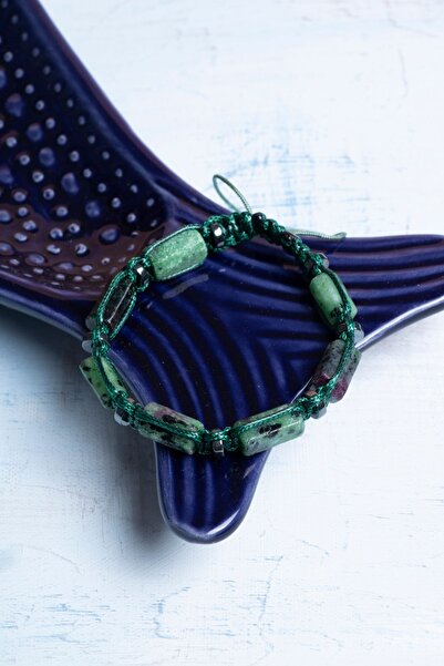 DENİZ Certified Macrame Anyolite Natural Stone Bracelet