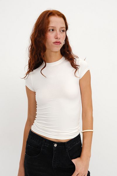 Addax Crew Neck Modal Basic T-Shirt P0365