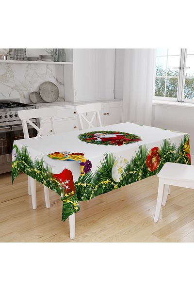 Cardea Home Collection Merry Christmas Patterned Tablecloth
