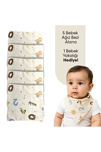 Çimen Butikk Muslin Baby Mouth Diaper 4 Layers 100% Cotton – Number Patterned...