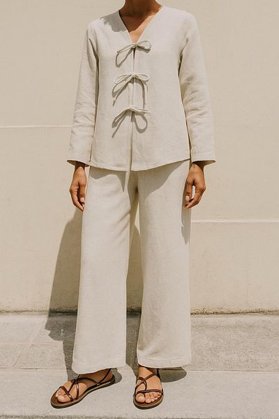HAKKE Bow detailed top-bottom set