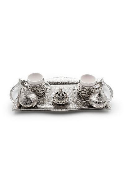 ANTEPSEPETİ Silver Gift Copper Set of 2 Coffee Cups