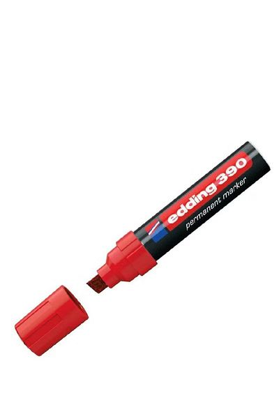 Edding 390 Permanent Marker – Red Ink, Chisel Tip 4–12 mm