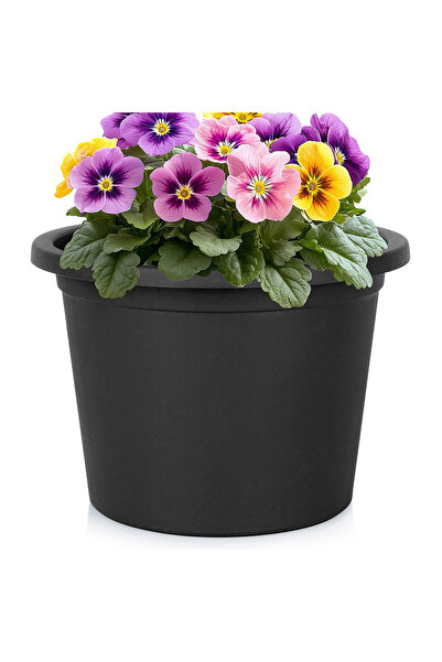 shumee Ghiveci de grădină din plastic, negru, rotund, 27,5 cm