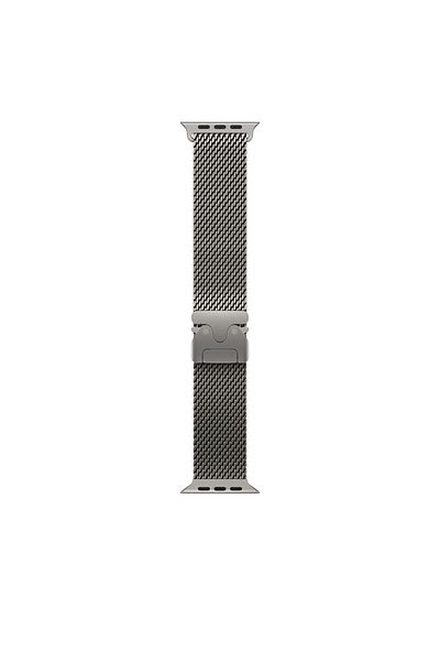 noktaks Apple Watch 7 45mm Compatible - Band Titanium Mesh - Krd-100 - Titanium - T37473