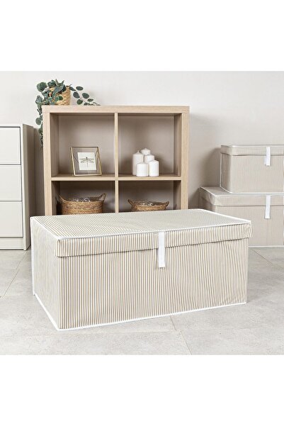 Genel Markalar Pazar Kapısı Çok Amaçlı Düzenleyici Kapaklı Sandık Tipi Hurç Organizer (70 x 40 x 30, Kahver...