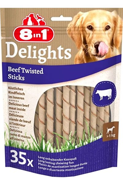 8in1 Delights Beef Twisted Sticks Biftekli Burgu Köpek Ödülü 35'li