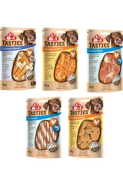 8in1 Tasties 5 Çeşit Karma Köpek Ödülü 85 gr. x 5 Adet