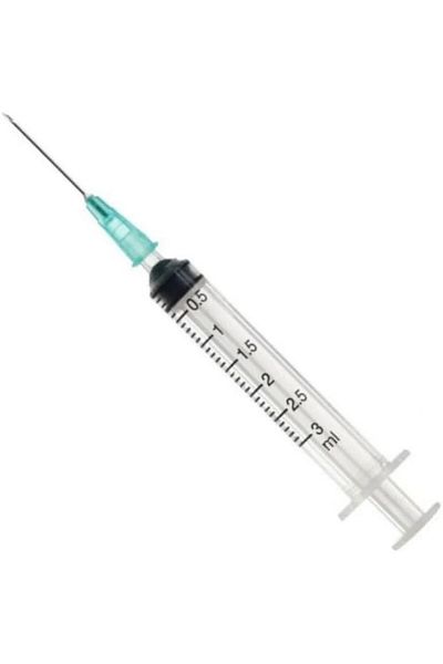 Generic 3ml syringe with needle (pack of 20 pieces)