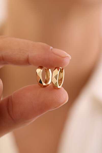 YAVUZ KUYUMCULUK 14 Ayar Altın Kristal Halka Küpe