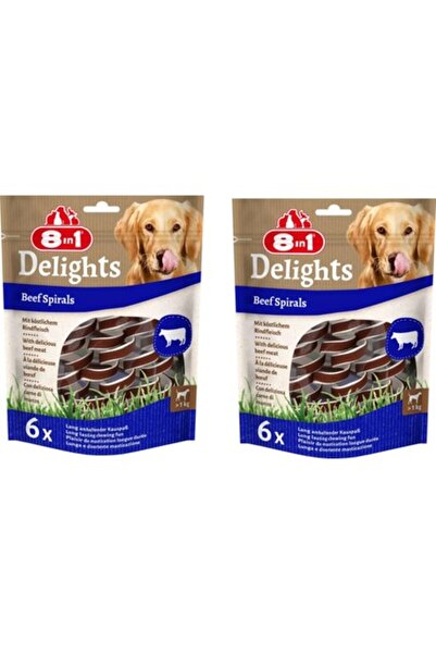 8in1 Delights Beef Spirals Biftekli Burgu Ödül 6 Lı x 2 Adet