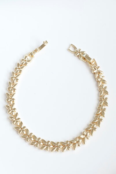 DEMOKAN Kadın Bileklik Kararmaz 14k Altın Renk Vip Seri İthal Minik Kelebek B...