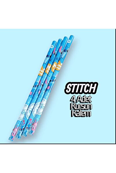 Gekan قلم رصاص منقوش بشخصية ستيتش 4 قطع