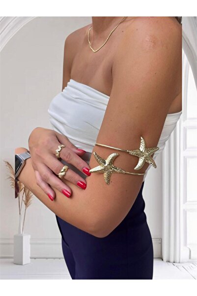 ALYA GOLD DENİZ YILDIZI FİGÜRLÜ PAZU BİLEKLİĞİ ARMCUFF
