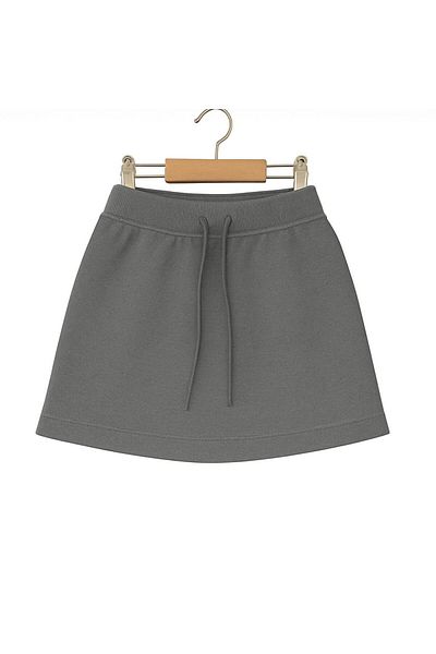 FERRY BUTİK Girl's Back to School Waist Rubber Ribbed Waist Shorts Skirt