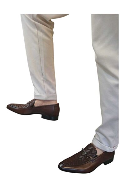 oktay kundura Men's Classic Leather Strapless Buckle Detail Microlight Handcrafted S1476 Shoes