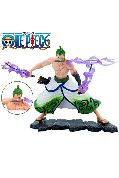 FG KONNİCHİWA Anime ONE PIECE Roronoa Zoro EFEKTLİ Action Figur 20 cm kutulu ...