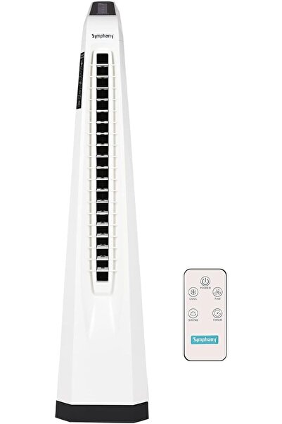 Symphony مروحة برجية Surround-i عالية السرعة بتقنية بدون شفرات للمنزل مع لوحة تحكم تعمل باللمس