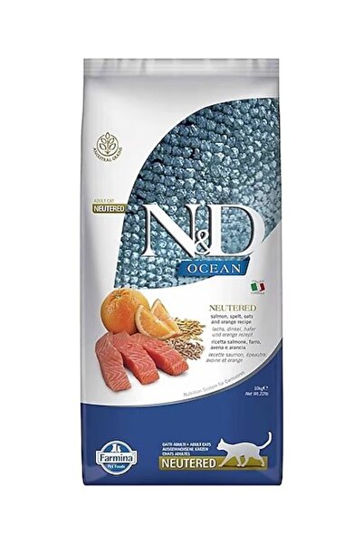 N&D Ocean Düşük Tahıllı Somonlu ve Portakallı Kısırlaştırılmış Kedi Maması 10Kg