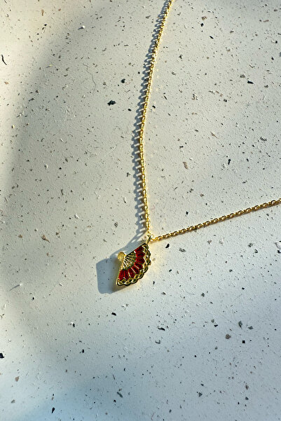 The Leia Zincirli Yelpaze Kolye- Gold / 925 Ayar Gümüş