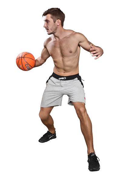 LAUREN SMITH Athletic Men’s Shorts 100%Cotton Comfortable Workout, Elastic Waist & Zipper Pockets-